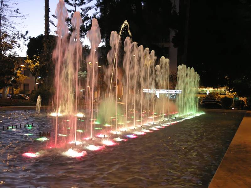 Fountains at night